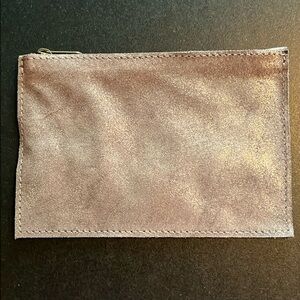 roost pewter metallic suede zipper wallet-NWT